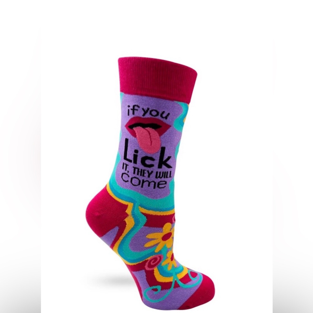 •Lick It• Women’s Colorful Novelty Crew Socks - Picture 3 of 3